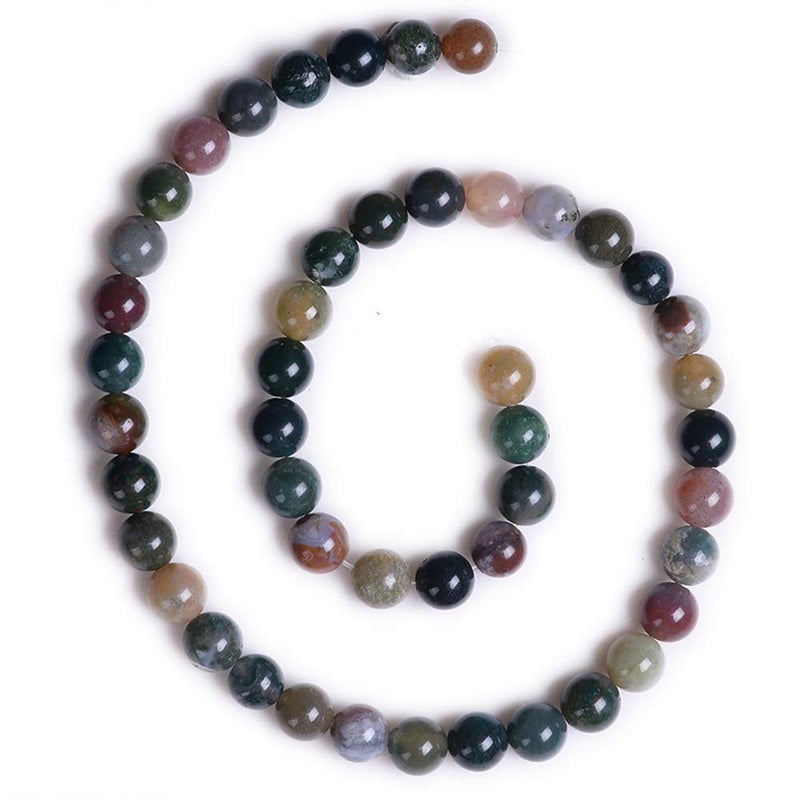 PLTbeads خرز الأحجار الكريمة الطبيعية PLTbeads خرز دائري ناعم تقريبا 15 بوصة لصنع الأساور والقلائد (6 مم، عقيق هندي) - Image 2